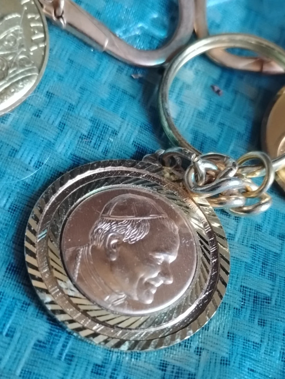 Gold & Silver Religious Coin Keychain(4)